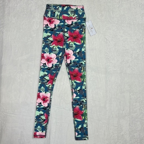 Spiritual Gangster Tropical Camo Floral Essential High Waist Colorful Leggings - Picture 3 of 16